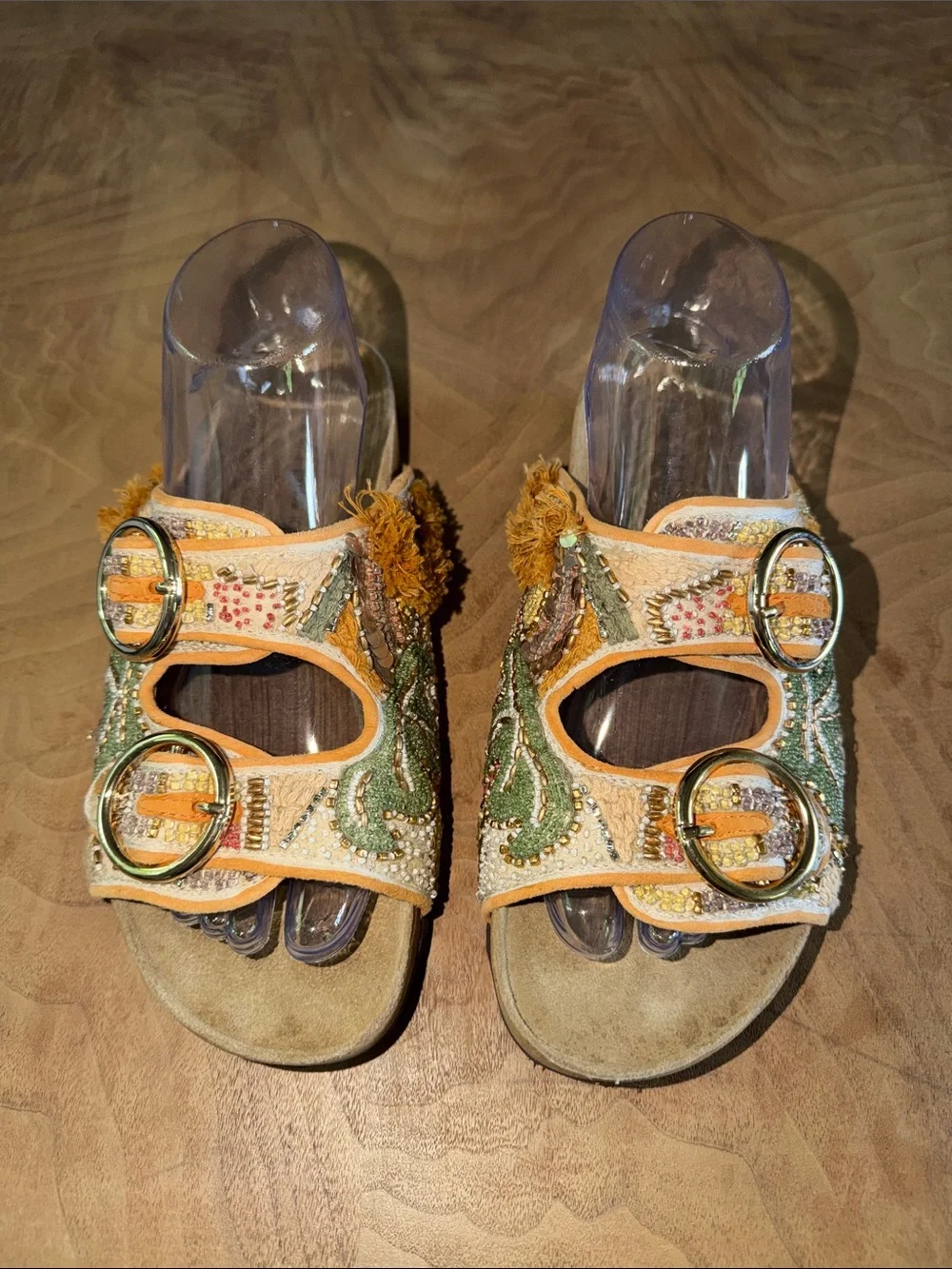 House of Harlow Beaded Boho Slides Sandals Size 8